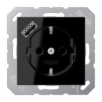 Jung A 1520-18 A SW Розетка SCHUKO® с USB-интерфейсом