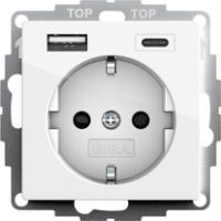Gira 245903 Розетка SCHUKO 16 A 250 В~ с shutter и розетка USB двойн.Тип A / тип C
