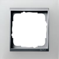Gira 0211 50 Установочная рамка Gira Event Opaque Белый с промежуточной рамкой цвета "алюминий"
