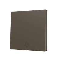 Zennio ZS70CSOFT11DM ZS70, Накладка для кнопки Simple KNX Soft 70x70 мм, Наклон вниз, Значок дверного звонка, Мокко