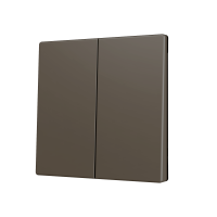 Zennio ZS70CSOFT22M ZS70, Накладка для двух кнопок KNX Soft 70x70 мм, Наклон вниз, Мокко