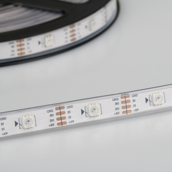 Оборудование Arlight 022570 Светодиодная лента SPI-5000P-RAM 5V RGB (5060, 150 LED x1, 2813) (ARL, Закрытый, IP66) по выгодной цене. Купить в Москве со скидкой.