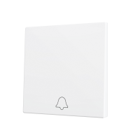 Zennio ZS70CSOFT11DMW ZS70, Накладка для кнопки Simple KNX Soft 70x70 мм, Наклон вниз, Значок дверного звонка, Матовый белый