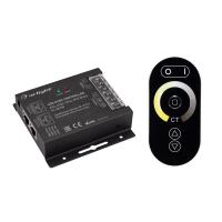 Arlight 027155 Контроллер ARL-4022-OVAL-MIX Black (12-24V, 2x10A, ПДУ, RF) (Arlight, IP20 Металл, 3 года)