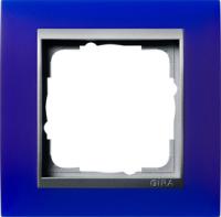 Gira 0211 93 Установочная рамка Gira Event Opaque Синий с промежуточной рамкой цвета "алюминий"