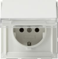 Gira 0410 66 Розетка SHUKO 16 A 250 В~ с откидной крышкой и полем для надписи