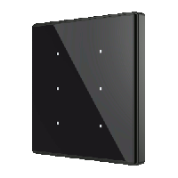 Zennio Выключатель сенсорный KNX Square TMD, 6-кнопочный, 2хAI/DI, термостат, датчик температуры, цвет: Чёрный ZVI-SQTMD6-A