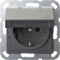 Gira 0414 600 Розетка SCHUKO 16 A 250 В~ с откидной крышкой, с затвором (shutter) и символом