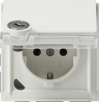 Gira 044966 Розетка SHUKO 16 A 250 В~ с откидной крышкой, замком и полем для надписис одинаковыми замыкающими элементами