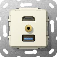 Gira 568101 Вставка HDMI, USB 3.0 тип A и мини-джек 3,5 ммРазветвительный кабель