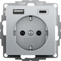 Gira 245926 Розетка SCHUKO 16 A 250 В~ с shutter и розетка USB двойн.Тип A / тип C