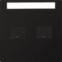 Gira 0663 47 Накладка с закрывающими задвижками и полем для надписи для Modular Jack 2-местн.