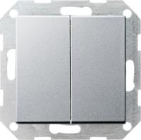 Gira 286026 Кнопочный выключатель 10 AX 250 В~ с вертикально расположенной клавишей двойн.Двухканальный выключатель