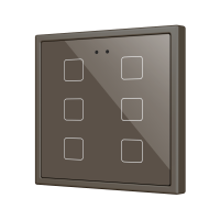 Zennio ZVIFR70X6M Выключатель сенсорный KNX Flat RGB 70 X6, 6 кнопок, 70x70, мокко
