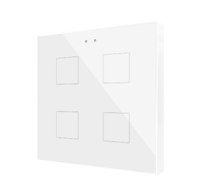Zennio Выключатель сенсорный KNX Flat 4, версия vT, 4-кнопочный, LED индикация, 2хAI/DI, цвет: белый ZVIF4VTW
