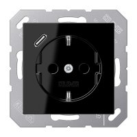 Jung A 1520-18 C SW Розетка SCHUKO® с USB-интерфейсом