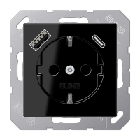 Jung A 1520-15 CA SW Розетка SCHUKO® с USB-интерфейсом