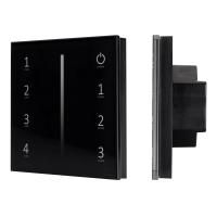 Arlight 028129 Панель Sens SMART-P17-DIM Black (230V, 4 зоны, 2.4G) (Arlight, IP20 Пластик, 5 лет)