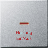 Gira 0678 26 Клавиша с контрольным окошком и надписью "Heizung Ein/Aus" (Отопление вкл/выкл)