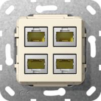 Gira 569901 Вставка Modular Jack RJ45 кат.6A 10 Гбит Ethernet 4-местн.Технология обжима со смещением изоляции