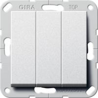 Gira 283026 Клавишный выключатель британский стандарт (BS EN 60669-1), 3-местн. с клавишамиВыключатель