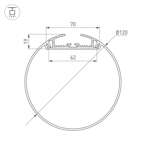 Оборудование Arlight 019267 Профиль SL-ROUND-D120-2000 ANOD (Arlight, Алюминий) по выгодной цене. Купить в Москве со скидкой.