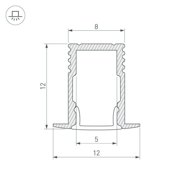 Оборудование Arlight 023715 Профиль SL-MINI-8-H12-F12-2000 ANOD (Arlight, Алюминий) по выгодной цене. Купить в Москве со скидкой.