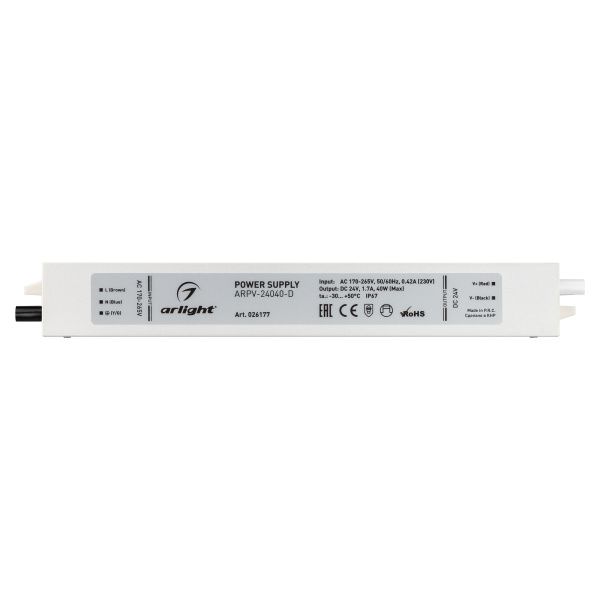 Оборудование Arlight 026177 Блок питания ARPV-24040-D (24V, 1.7A, 40W) (Arlight, IP67 Металл, 3 года) по выгодной цене. Купить в Москве со скидкой.