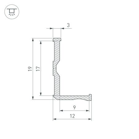 Оборудование Arlight 026687 Профиль ALM-BASE-H12-2000 ANOD (Arlight, Алюминий) по выгодной цене. Купить в Москве со скидкой.