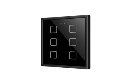 Zennio ZVIF70X6A Flat 70х6. PC-ABS Емкостная кнопка 70x70 - 6 кнопок - Антрацит (рамка ZS70 не входит в комплект)
