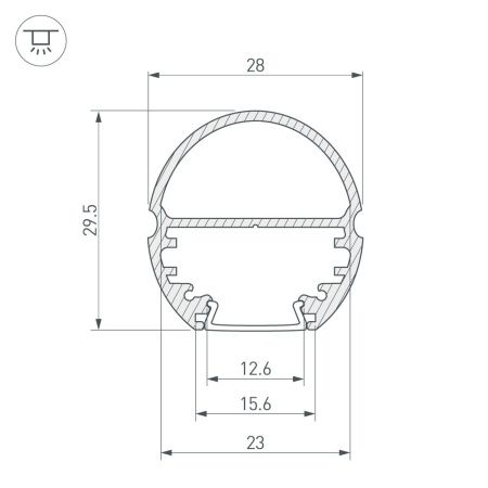 Оборудование Arlight 017306 Профиль TOP-OVAL-2000 ANOD (K13, P15) (Arlight, Алюминий) по выгодной цене. Купить в Москве со скидкой.
