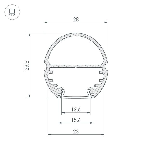 Оборудование Arlight 017306 Профиль TOP-OVAL-2000 ANOD (K13, P15) (Arlight, Алюминий) по выгодной цене. Купить в Москве со скидкой.