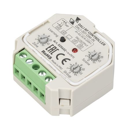 Arlight 025602 INTELLIGENT ARLIGHT Конвертер RF-сигнала DALI-307-DIM-IN (DALI-BUS, RF, PUSH) (IARL, Пластик)