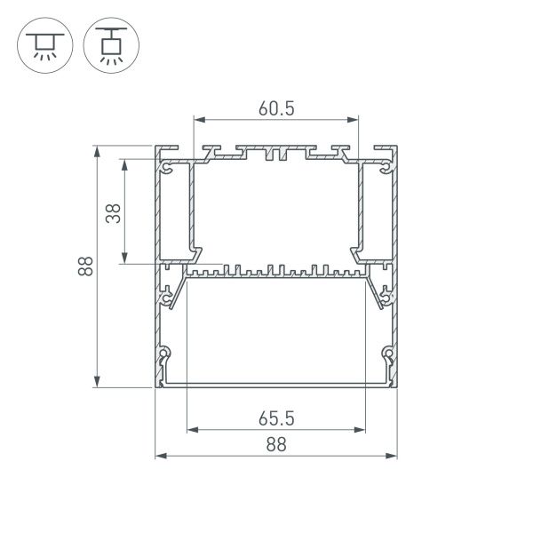 Оборудование Arlight 036362 Профиль ARH-POWER-W88-2000 ANOD (Arlight, Алюминий) по выгодной цене. Купить в Москве со скидкой.