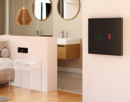 Оборудование Zennio Выключатель сенсорный KNX Tecla 55 X2 Sign,  2-кнопочный с иконками DND/MUR,  PC-ABS пластик, цвет: черный ZVIT55X2SA по выгодной цене. Купить в Москве со скидкой.