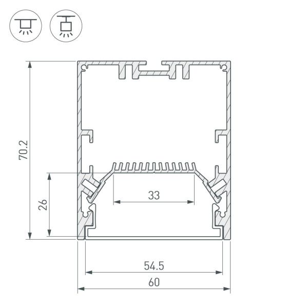 Оборудование Arlight 028993 Профиль SL-LINE-6070-2000 ANOD (Arlight, Алюминий) по выгодной цене. Купить в Москве со скидкой.