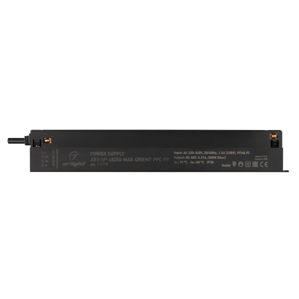 Оборудование Arlight 035779 Блок питания ARV-SP-48250-MAG-ORIENT-PFC-BK (48V, 5.21A, 250W) (Arlight, IP20 Пластик, 5 лет) по выгодной цене. Купить в Москве со скидкой.