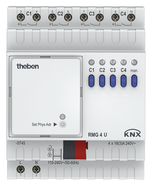 Оборудование Theben 4930223 4-м канальный релейный актуатор. Линейка MIX2 RMG 4 U KNX по выгодной цене. Купить в Москве со скидкой.