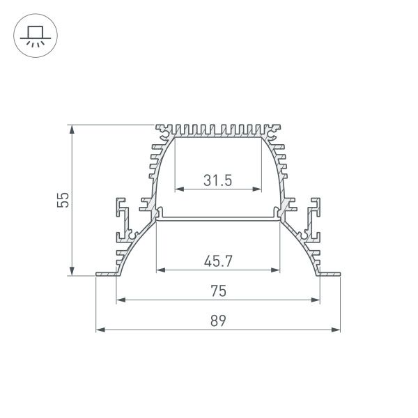 Оборудование Arlight 036357 Профиль ARH-POWER-W90-F-COMFORT-2000 ANOD (Arlight, Алюминий) по выгодной цене. Купить в Москве со скидкой.