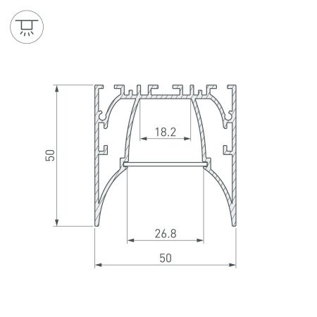Оборудование Arlight 036353 Профиль ARH-LINE-5050-COMFORT-2000 ANOD (Arlight, Алюминий) по выгодной цене. Купить в Москве со скидкой.
