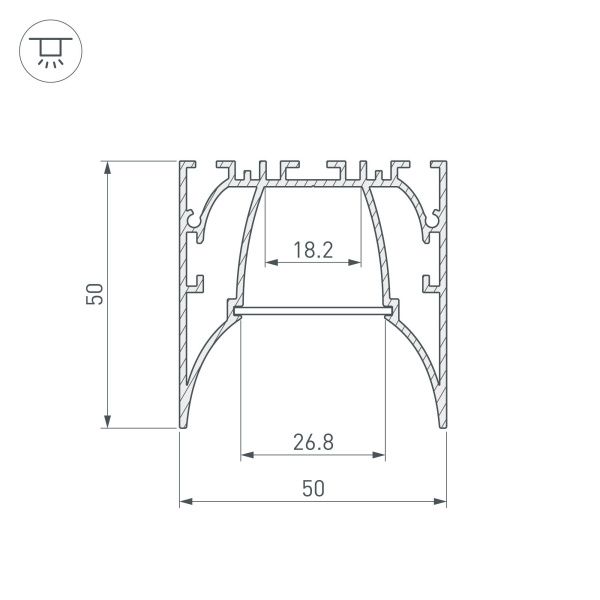 Оборудование Arlight 036353 Профиль ARH-LINE-5050-COMFORT-2000 ANOD (Arlight, Алюминий) по выгодной цене. Купить в Москве со скидкой.
