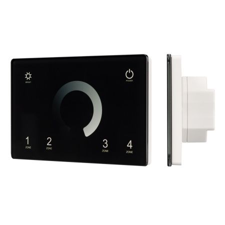 Arlight 028399 Панель Sens SMART-P79-DIM Black (230V, 4 зоны, 2.4G) (Arlight, IP20 Пластик, 5 лет)