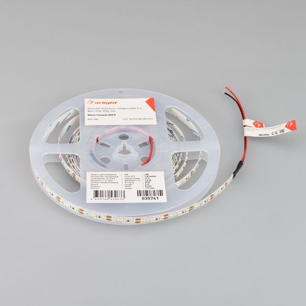 Оборудование Arlight 035741 Светодиодная лента NT-A120-8mm 12V Warm3000 (9.6 W/m, IP20, 3528, 5m) (Arlight, 9.6 Вт/м, IP20) по выгодной цене. Купить в Москве со скидкой.