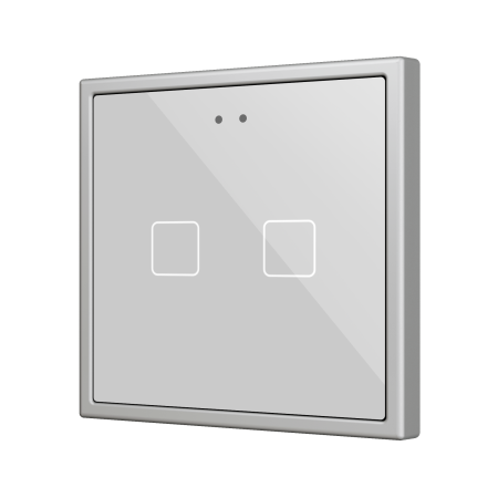 Zennio ZVIFR70X2S Выключатель сенсорный KNX Flat RGB 70 X2, 2 кнопки, 70x70, серебро