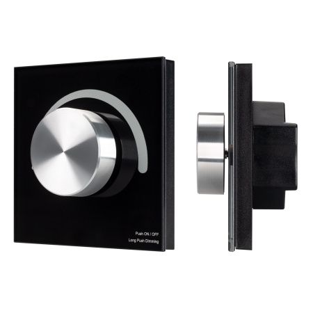 Arlight 028109 Панель SMART-P37-DIM-IN Black (230V, 1.2A, TRIAC, Rotary, 2.4G) (Arlight, IP20 Пластик, 5 лет)