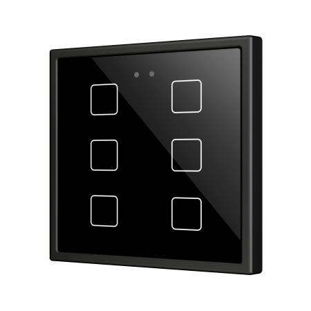 Zennio ZVIFR70X6A Выключатель сенсорный KNX Flat RGB 70 X6, 6 кнопок, 70x70, антрацит