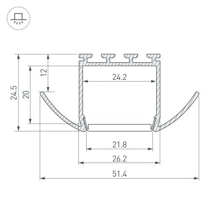 Оборудование Arlight 016444 Профиль PLS-LOCK-H25-FA-2000 ANOD (Arlight, Алюминий) по выгодной цене. Купить в Москве со скидкой.
