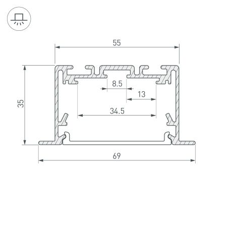 Оборудование Arlight 029470 Профиль S2-LINIA69-F-2500 SEAMLESS ANOD (Arlight, Алюминий) по выгодной цене. Купить в Москве со скидкой.