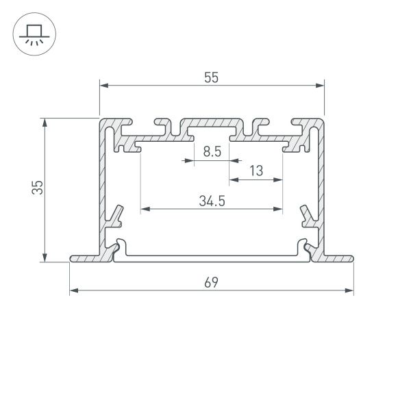 Оборудование Arlight 029470 Профиль S2-LINIA69-F-2500 SEAMLESS ANOD (Arlight, Алюминий) по выгодной цене. Купить в Москве со скидкой.