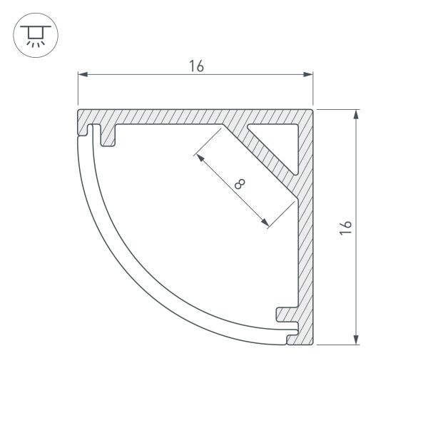 Оборудование Arlight 036041 Профиль SL-KANT-H16-3000 ANOD (Arlight, Алюминий) по выгодной цене. Купить в Москве со скидкой.